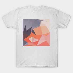 Atomic Tangerine Orange Abstract Low Polygon Background T-Shirt